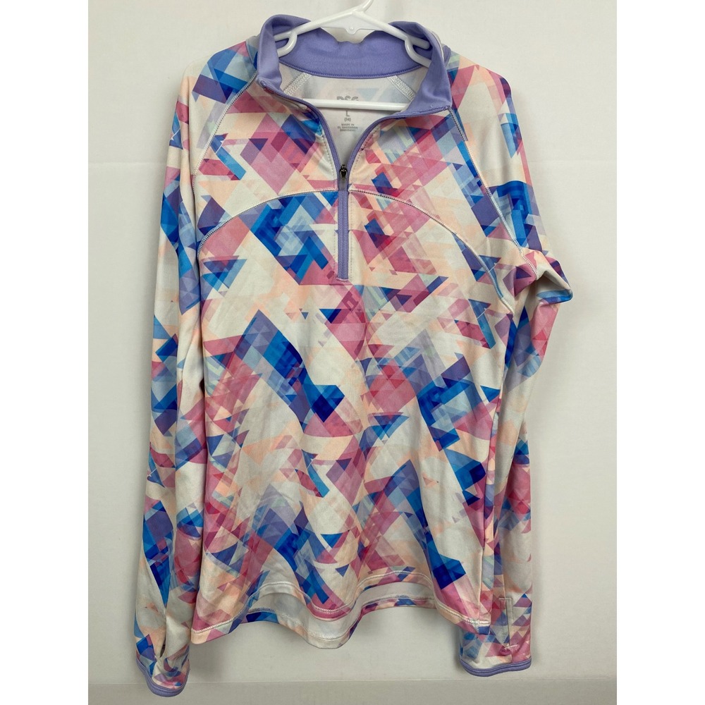 DSG Girls Active Pullover Top Geometric‎ Print Long Sleeve Size L 14
